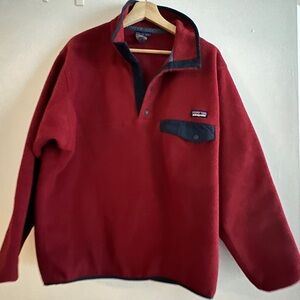 Patagonia 90s Vintage Red Synchilla Snap T Pullover